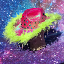 Load image into Gallery viewer, Neon Alien Superstar Space Cowboy/Cowgirl Hat
