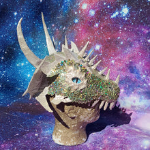 Load image into Gallery viewer, White Holographic Dragon Skull Headdress
