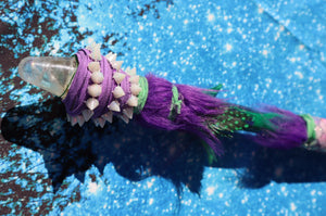 Powerful Amplifying Orgonite Purple Earth Dragon Shaman Spear Mini