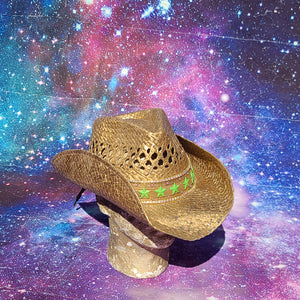Golden Neon Star Space Cowgirl/Cowboy Hat