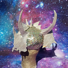 Load image into Gallery viewer, White Holographic Dragon Skull Headdress
