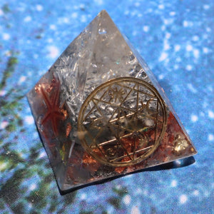 Elemental Starfish and Adventurine Orgonite Pyramid